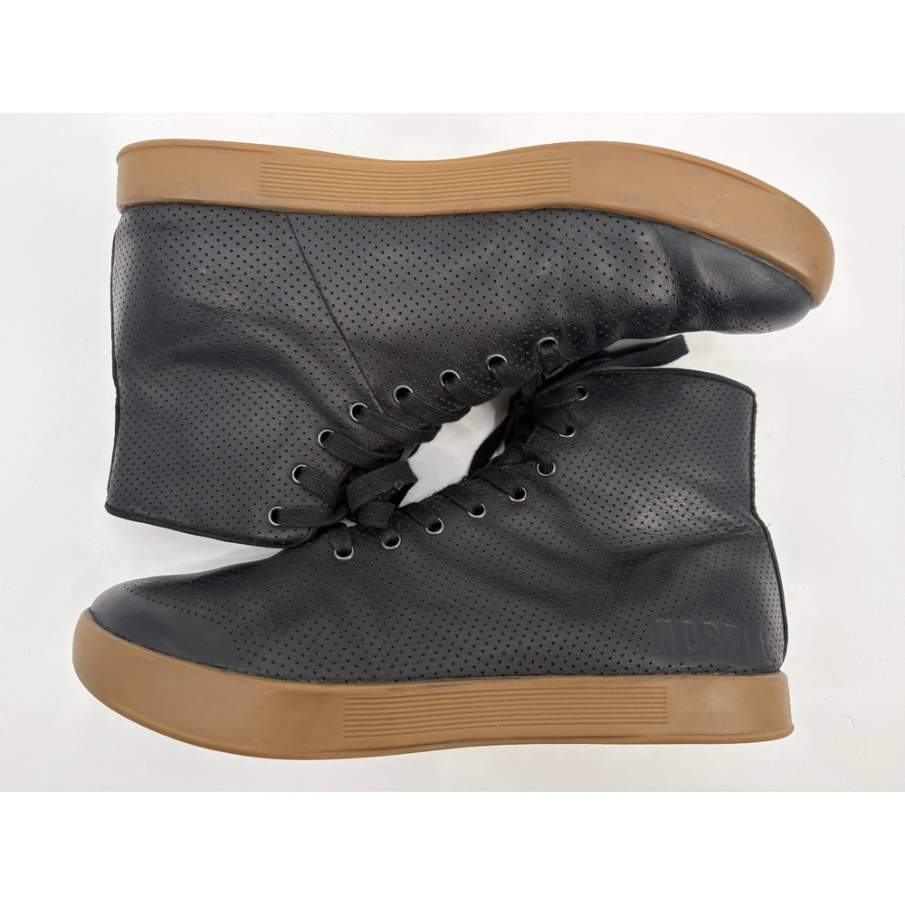 NoBull High Top Trainer Shoes Men's Size 8.5 Sneakers Black Leather Gum Soles - Picture 7 of 11